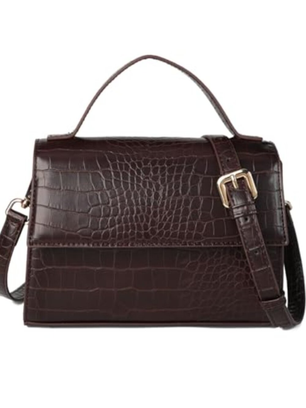 Small Crossbody Purse Top Handle Shoulder Bag PU Leather Crocodile